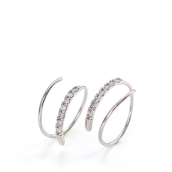 K18WG ダイヤモンド フープピアス_09