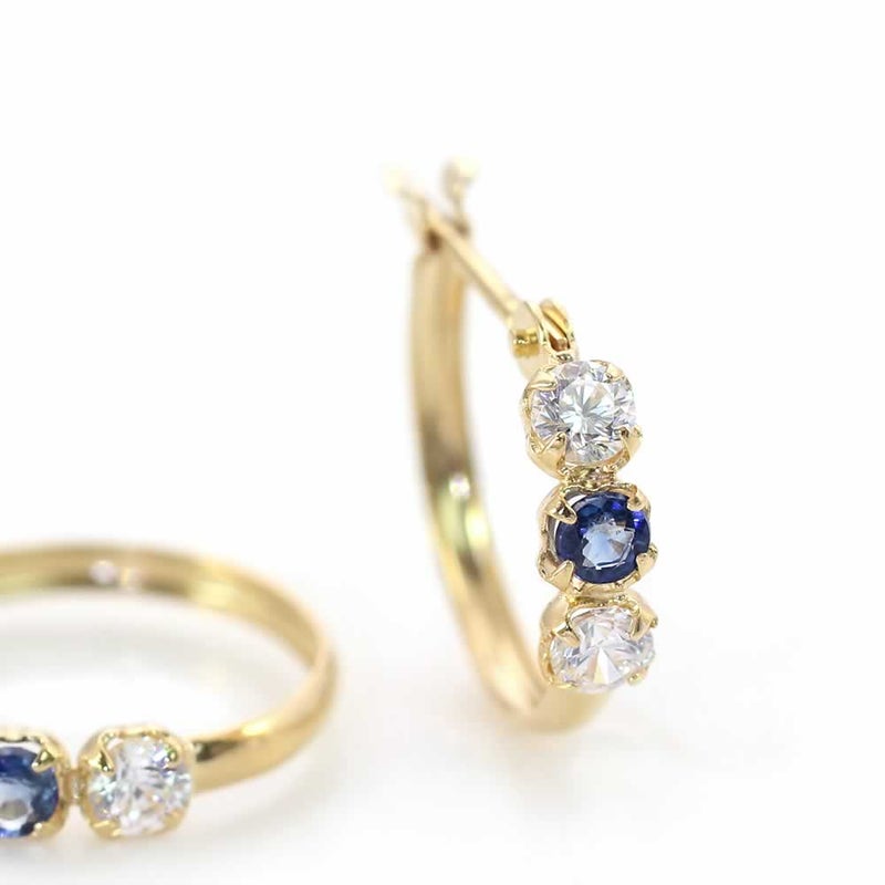 K18YG サファイア フープピアス 9月の誕生石_03