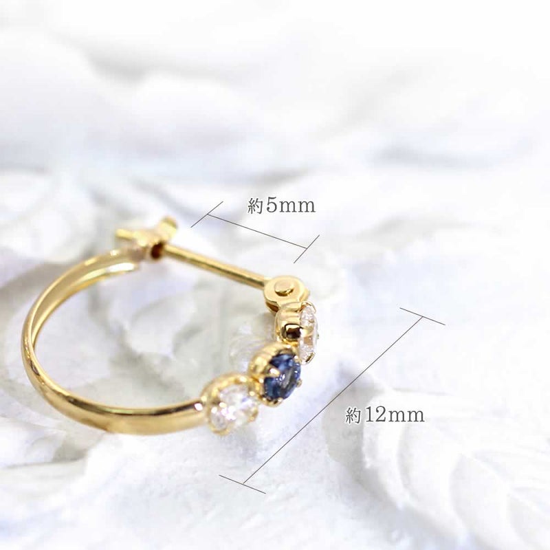 K18YG サファイア フープピアス 9月の誕生石_04