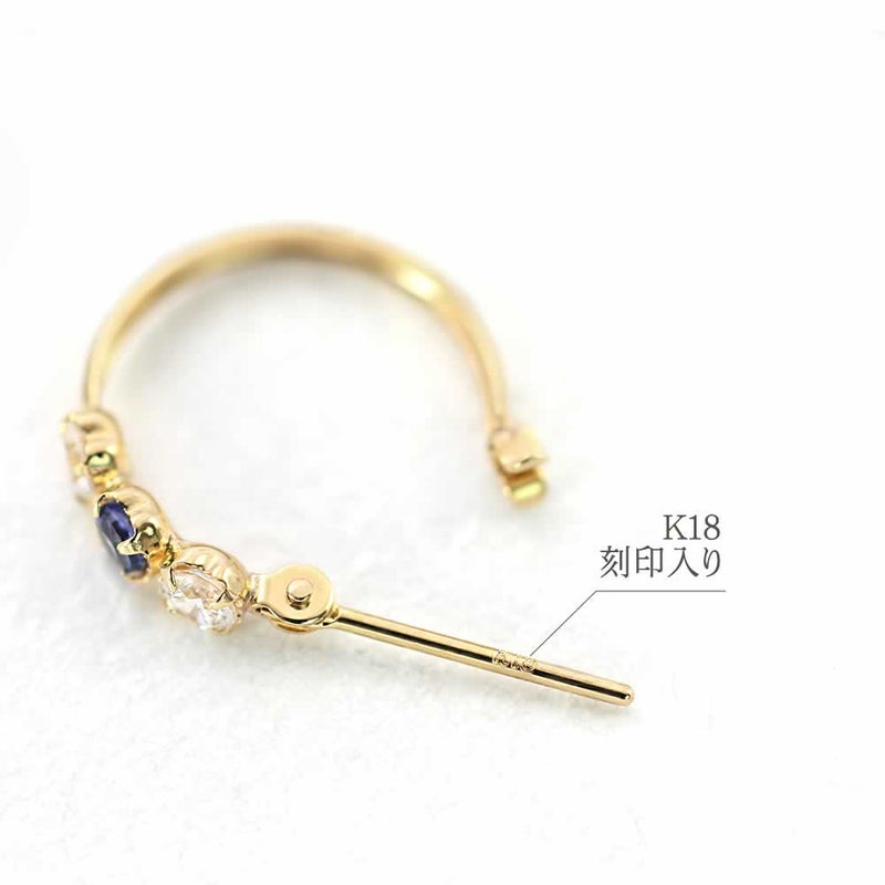 K18YG サファイア フープピアス 9月の誕生石_05