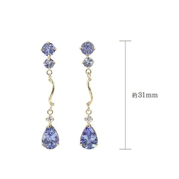 K18 タンザナイト&ダイヤモンド ロングピアス_04