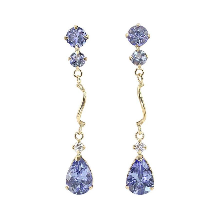 K18 タンザナイト&ダイヤモンド ロングピアス_21