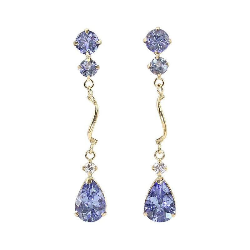 K18 タンザナイト&ダイヤモンド ロングピアス_21