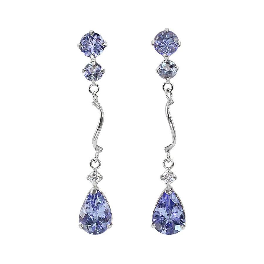 K18 タンザナイト&ダイヤモンド ロングピアス | Jewelry ROLA
