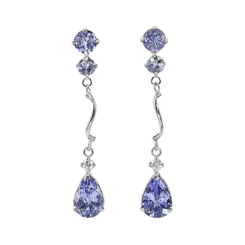 K18 タンザナイト&ダイヤモンド ロングピアス_22