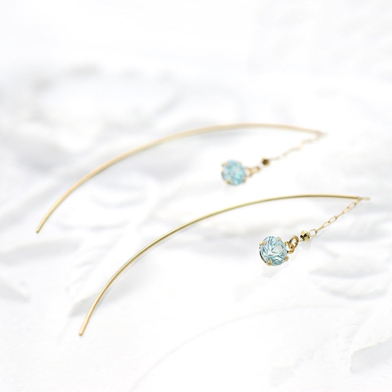 K18YG ブルージルコンピアス_02