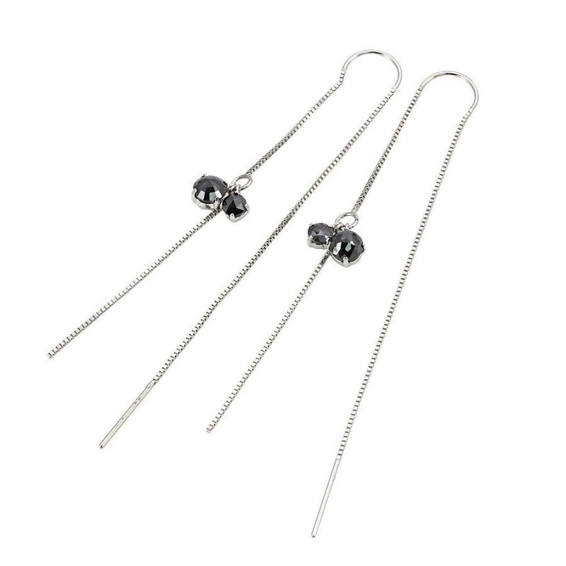 K18 ブラックダイヤモンド アメリカンピアス_21