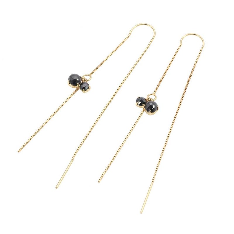 K18 ブラックダイヤモンド アメリカンピアス_22