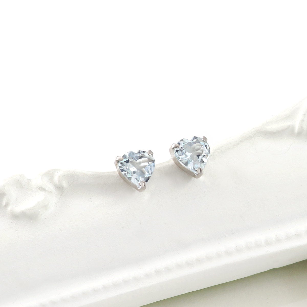 Pt900 アクアマリン ハートピアス_03