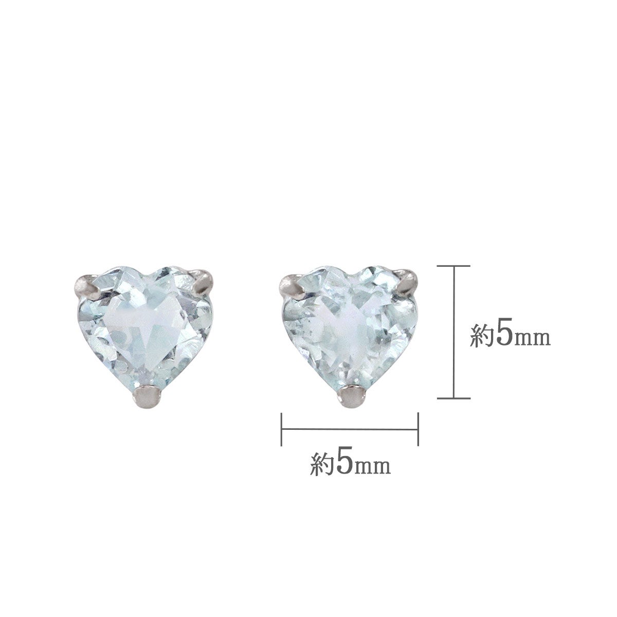 Pt900 アクアマリン ハートピアス_05