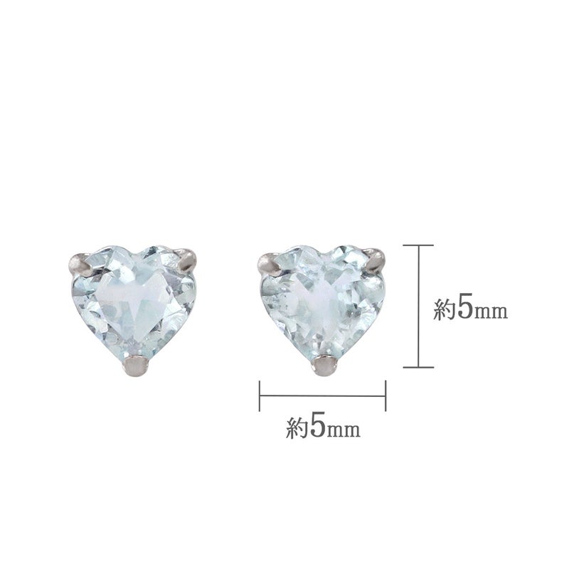 Pt900 アクアマリン ハートピアス_05