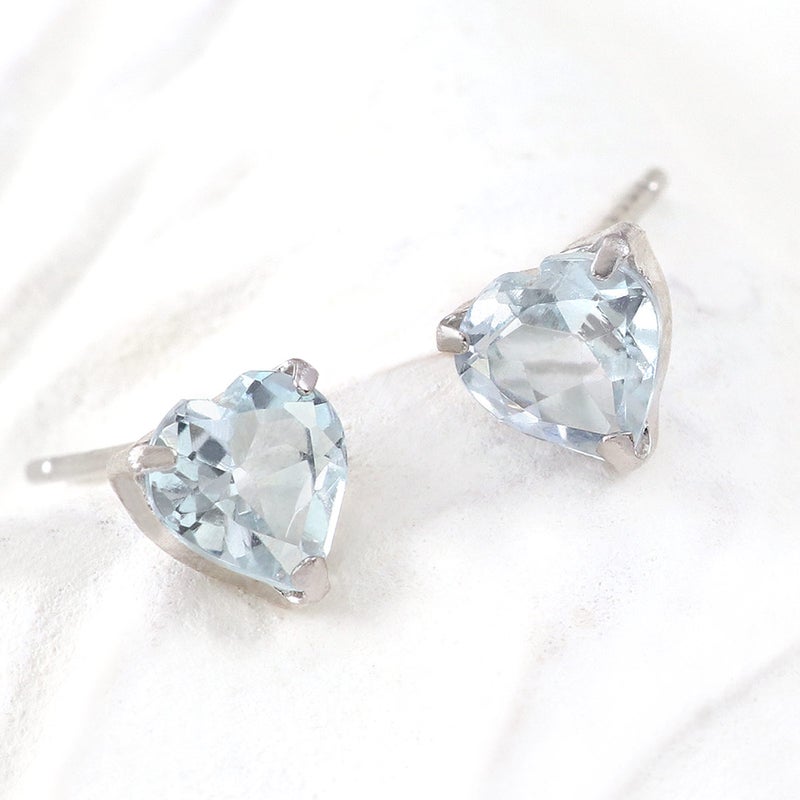 Pt900 アクアマリン ハートピアス_09