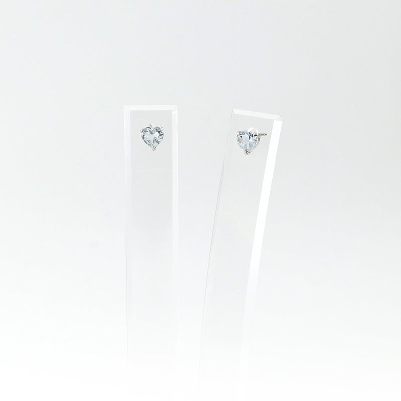 Pt900 アクアマリン ハートピアス_11