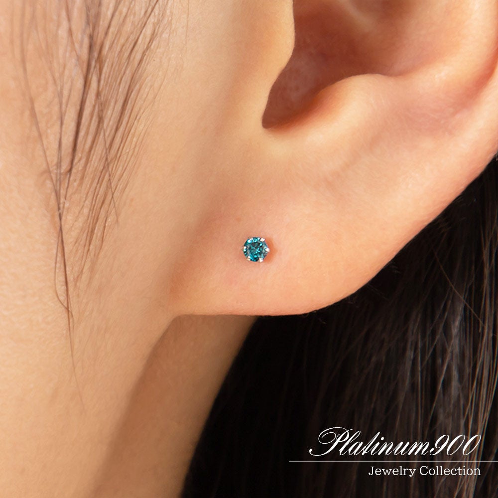 Pt900 ブルーダイヤモンド ピアス_05