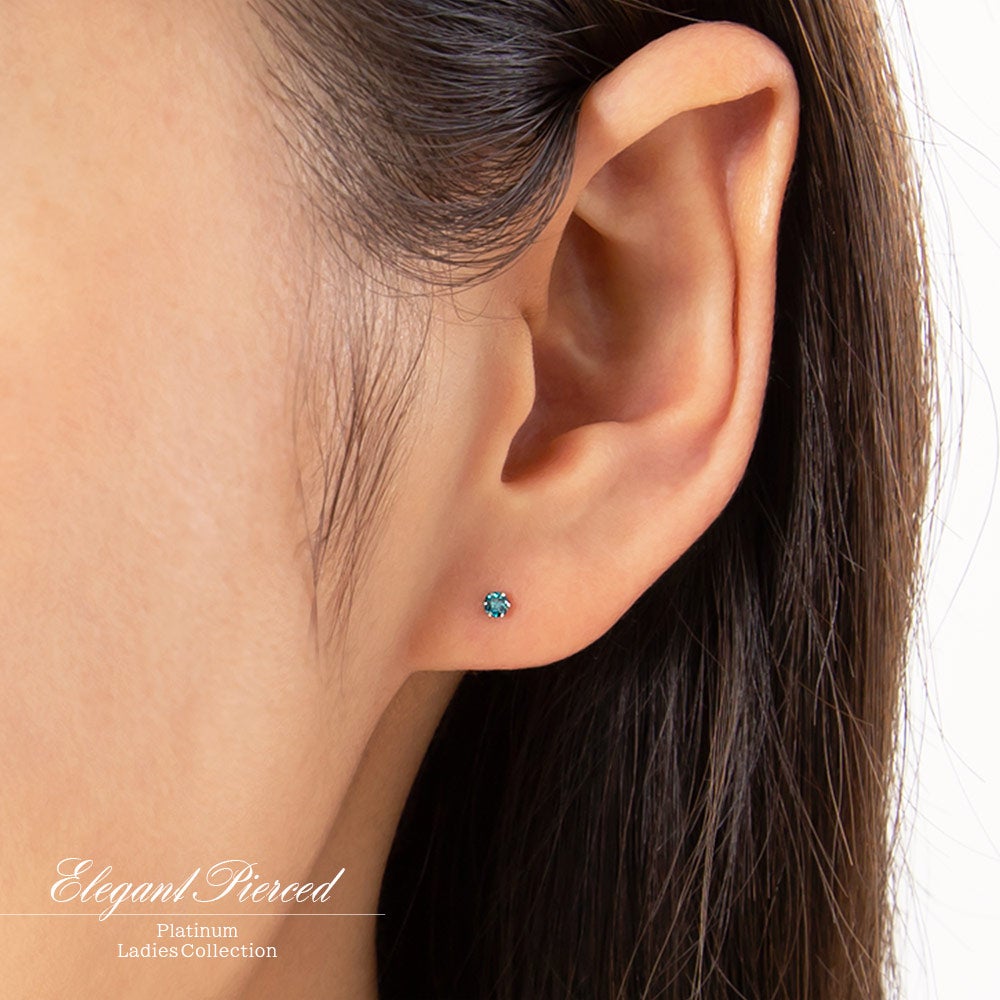 Pt900 ブルーダイヤモンド ピアス_10