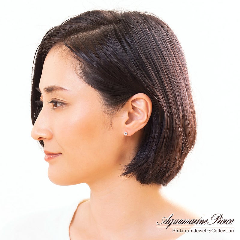 Pt900 アクアマリン ピアス_10