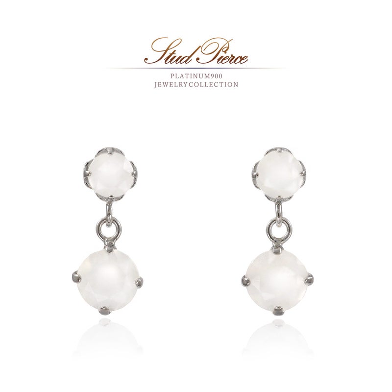 Pt900 ムーンストーン ピアス_01