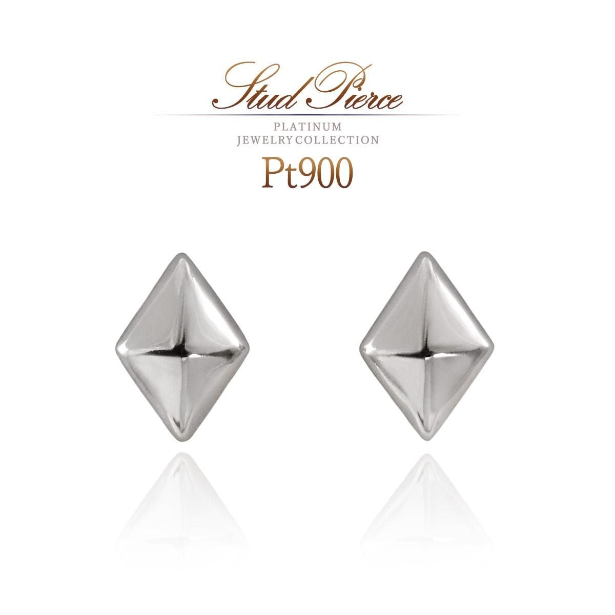 Pt900 ひし形モチーフ ピアス_01