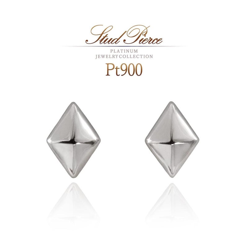 Pt900 ひし形モチーフ ピアス_01