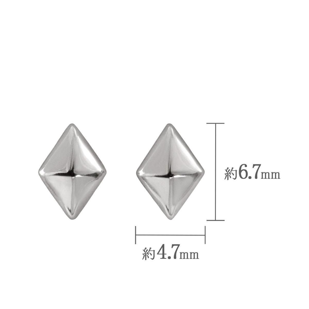 Pt900 ひし形モチーフ ピアス_05