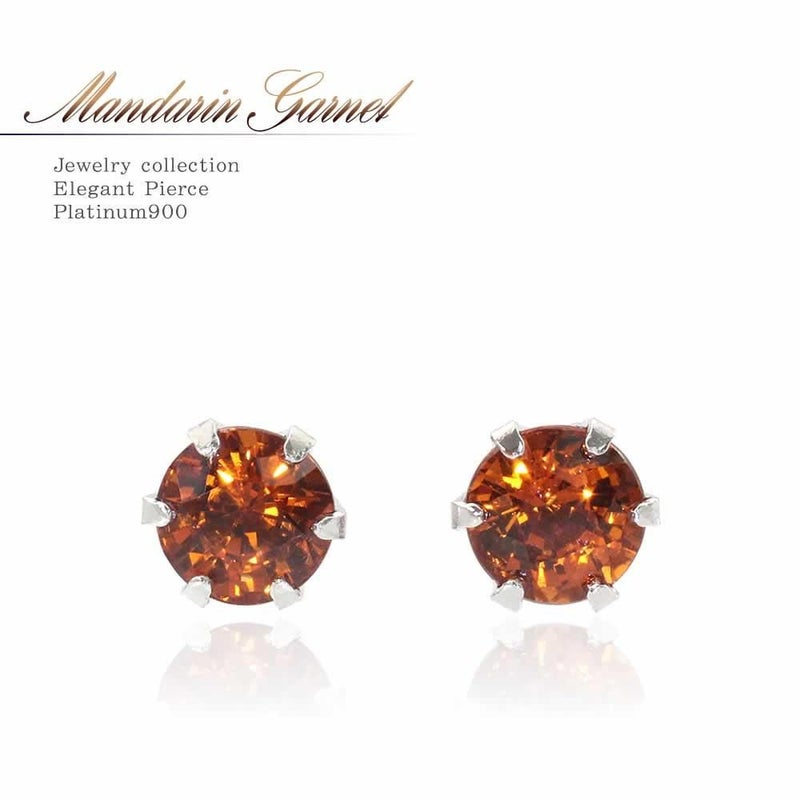Pt900 マンダリンガーネット ピアス_01