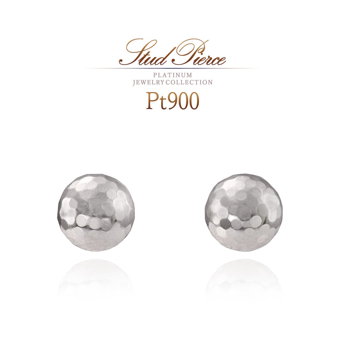Pt900 丸玉 ミラーボールピアス_01