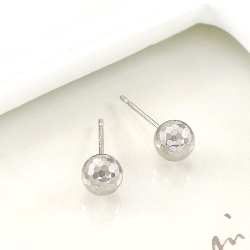 Pt900 丸玉 ミラーボールピアス_02