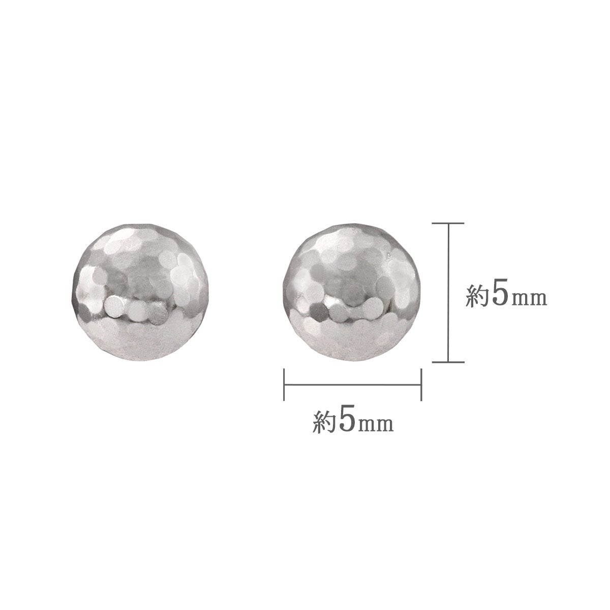 Pt900 丸玉 ミラーボールピアス_04
