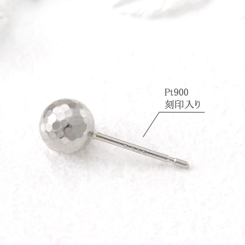 Pt900 丸玉 ミラーボールピアス_05