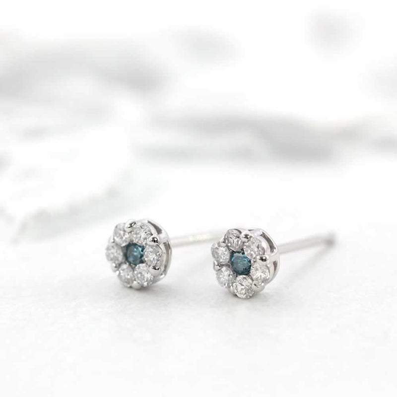 Pt900 ダイヤモンド＆ブルーダイヤモンド ピアス_04
