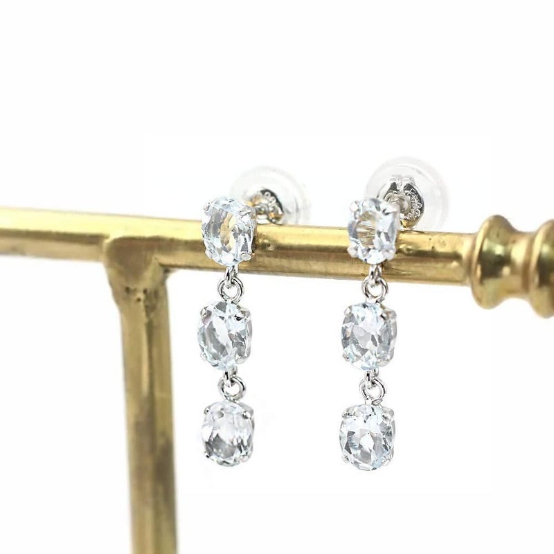 Pt900 アクアマリン トリロジーピアス_03