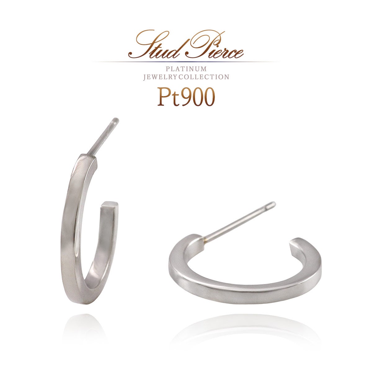 Pt900 半円フープ ピアス_01