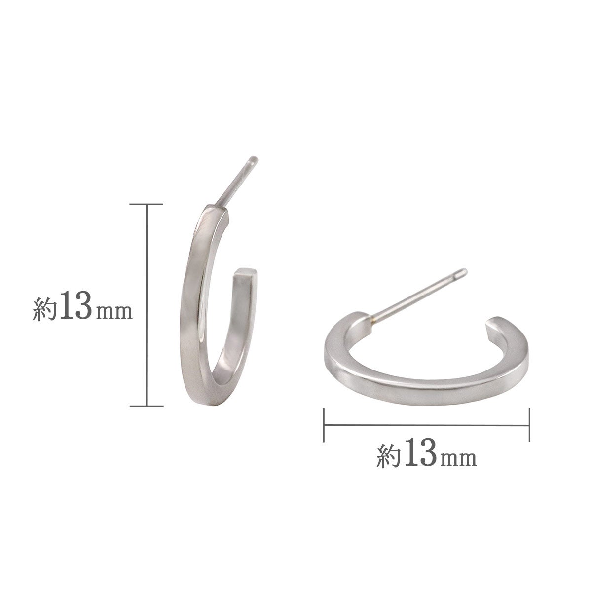 Pt900 半円フープ ピアス_04