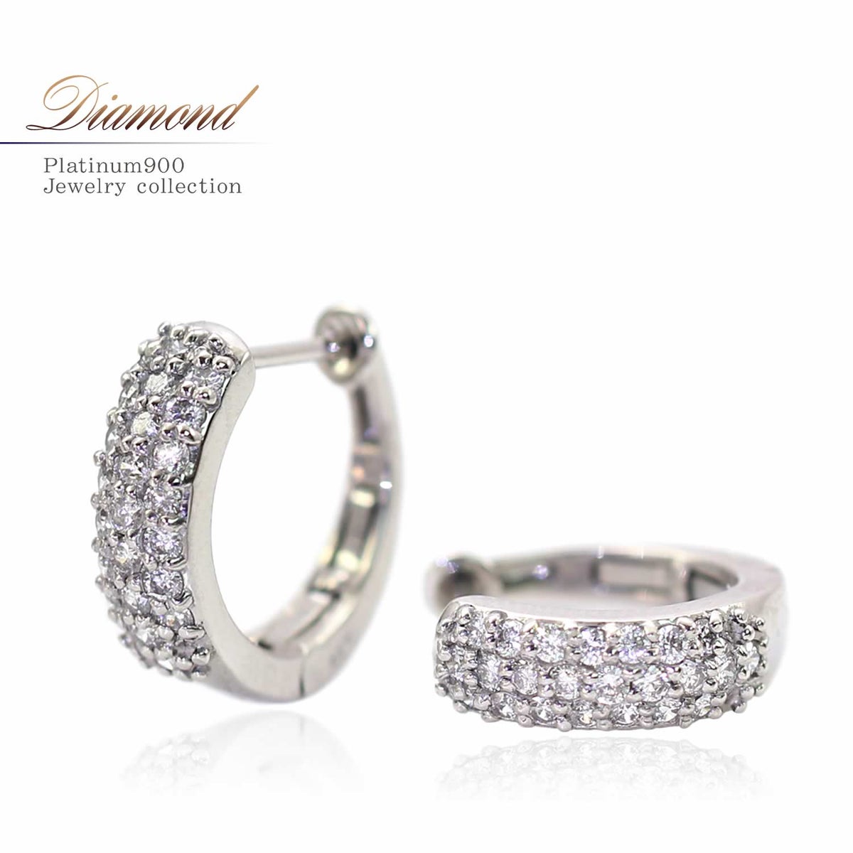 Pt900 ダイヤモンド フープピアス  【製作期間：約30日】_01