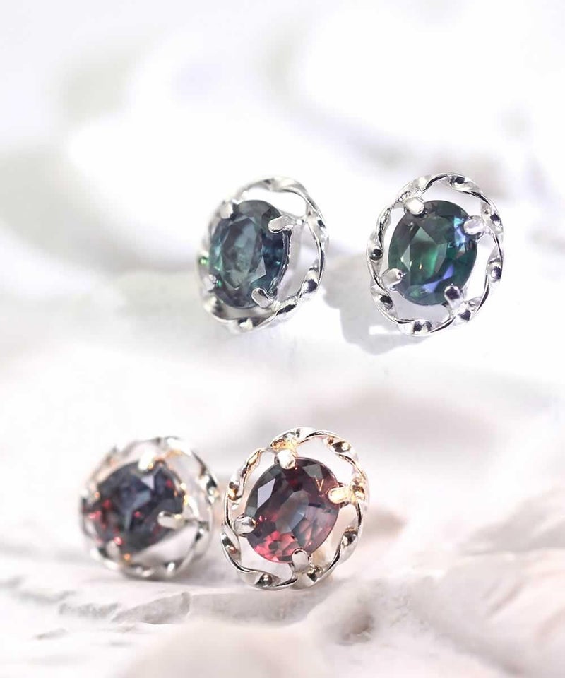 Pt900 アレキサンドライト ピアス_02