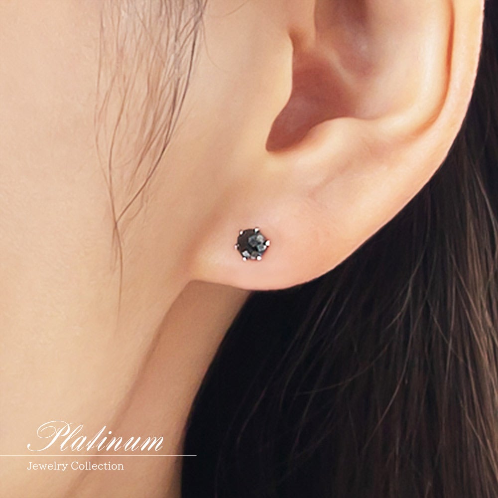 Pt900 ブラックダイヤモンド ピアス_05