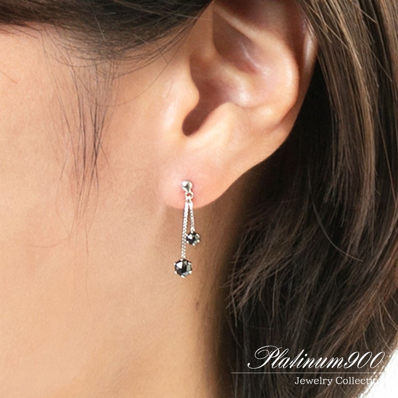 Pt900 ブラックダイヤモンド ピアス_05