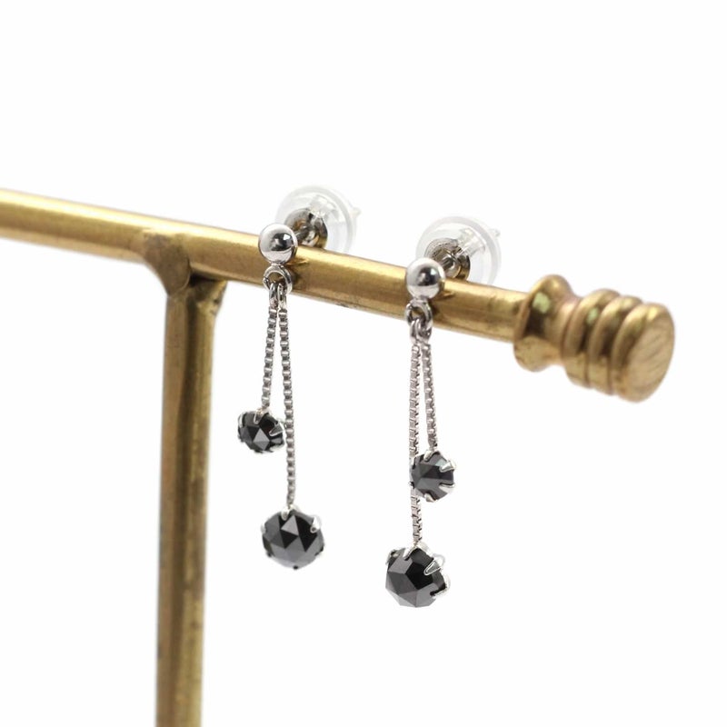 Pt900 ブラックダイヤモンド ピアス_09