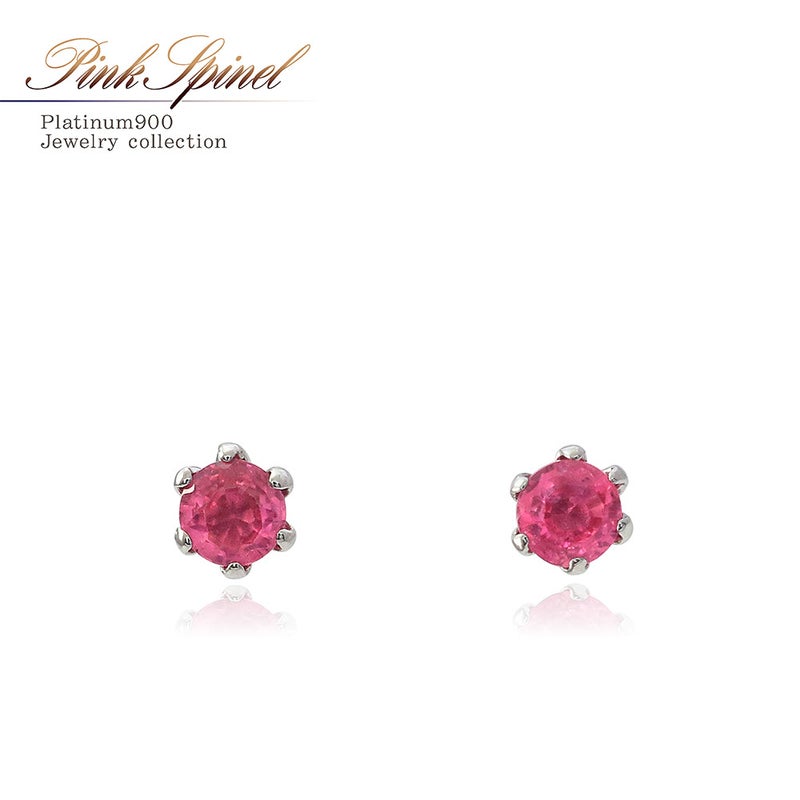 Pt900 ピンクスピネル ピアス_01