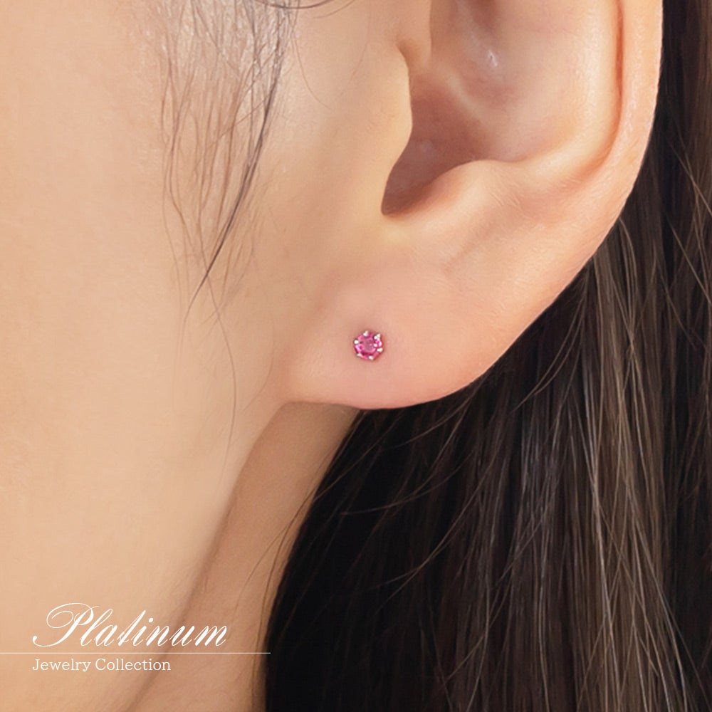 Pt900 ピンクスピネル ピアス_05