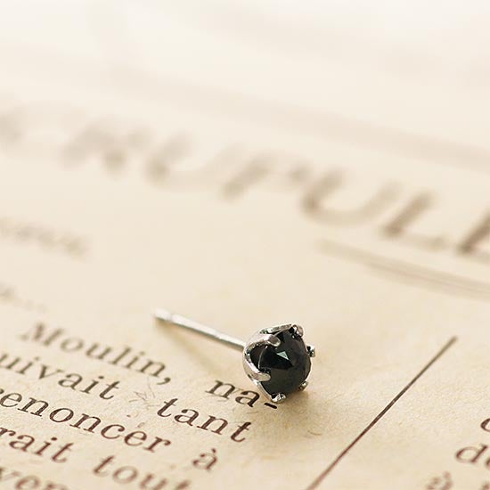 Pt900 ブラックダイヤモンド ピアス (片耳)_03