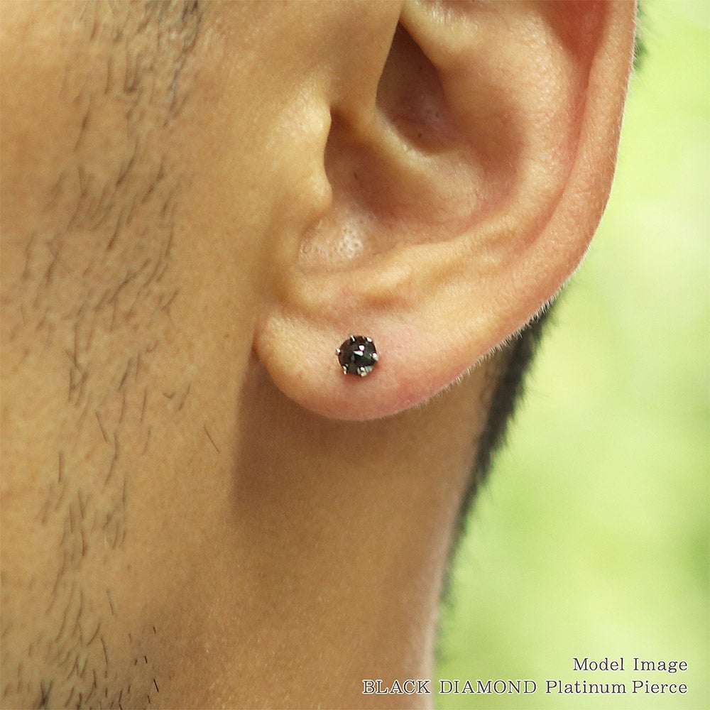 Pt900 ブラックダイヤモンド ピアス (片耳)_05