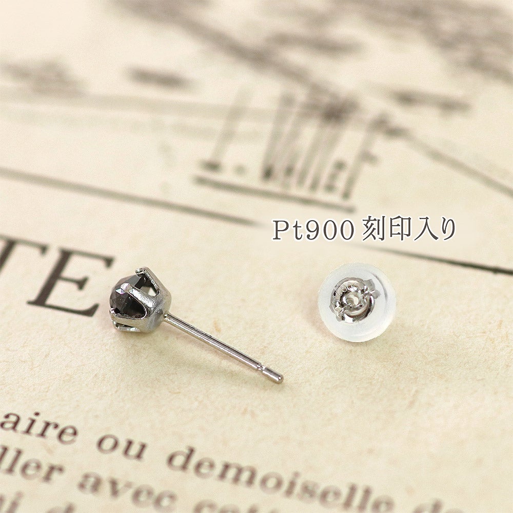 Pt900 ブラックダイヤモンド ピアス (片耳) | Jewelry ROLA