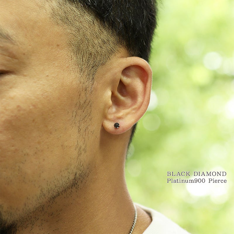 Pt900 ブラックダイヤモンド ピアス (片耳)_13