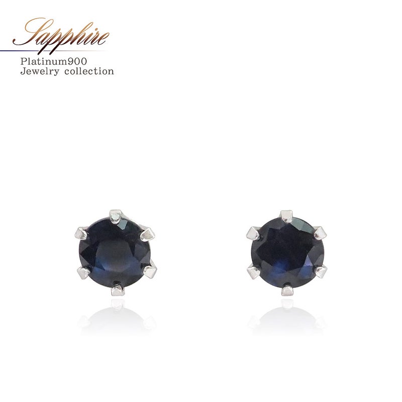 Pt900 サファイア ピアス 9月 誕生石_01