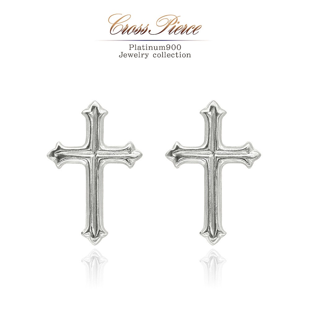 Pt900 クロス ピアス_01
