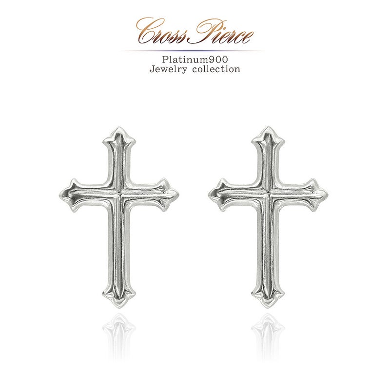 Pt900 クロス ピアス_01