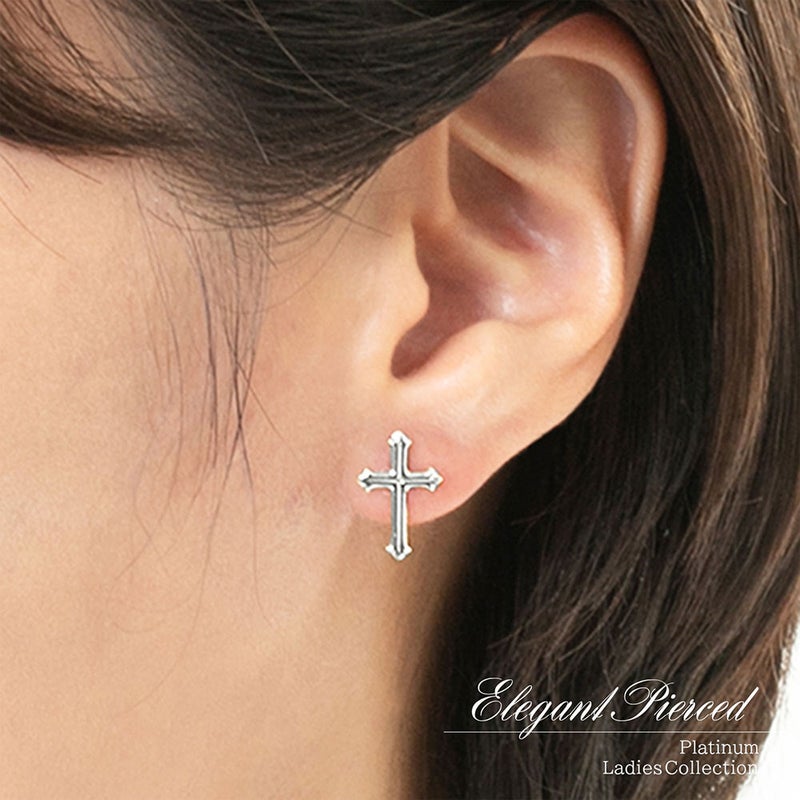 Pt900 クロス ピアス_05