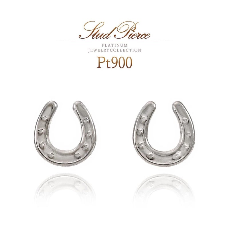 Pt900 馬蹄（ホースシュー）ピアス_01