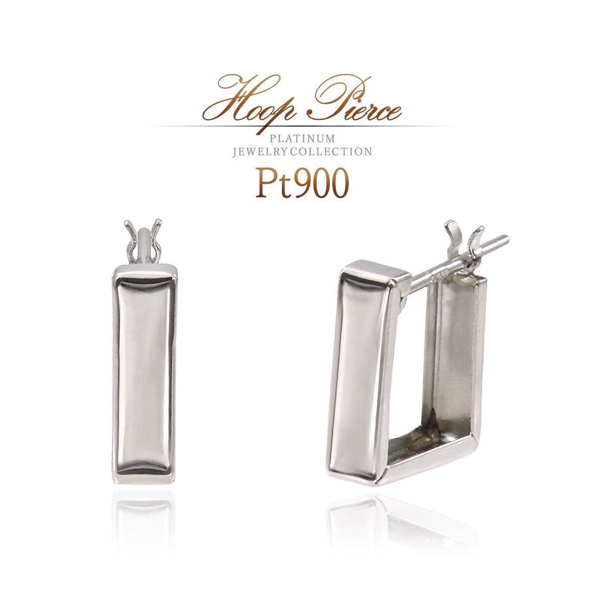 Pt900 スクエア フープピアス_01
